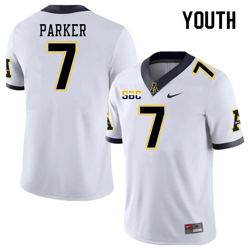 Youth #7 Andrew Parker Appalachian State Mountaineers College Football Jerseys Stitched Sale-White